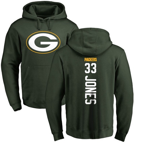 Men Green Bay Packers Green #33 Jones Aaron Backer Nike NFL Pullover Hoodie Sweatshirts